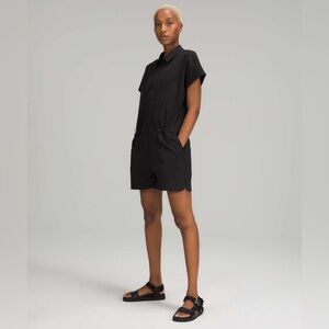 lululemon athletica Black Short-Sleeve Romper